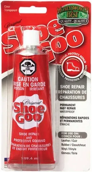 Sof Sole Shoe Goo Repair Adhesive for Fixing Worn Shoes or Boots, Clear, 3.7-Ounce Tube