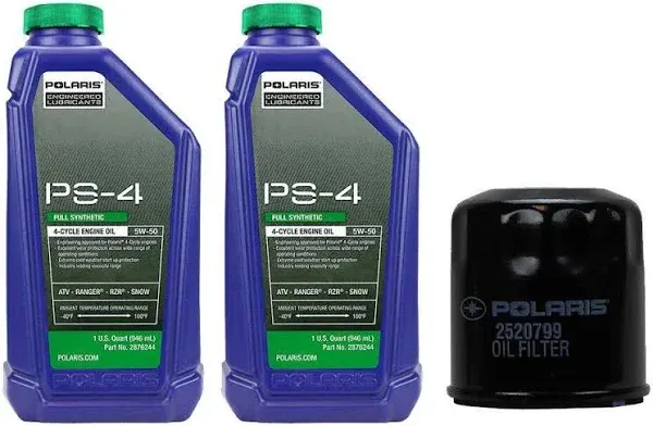 Polaris PS-4 5w-50 Full Synthetic Oil Change Kit