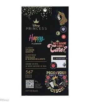 The Happy Planner DISNEY PRINCESS GOOD VS EVIL Stickers 567 Pieces SVP130-D445