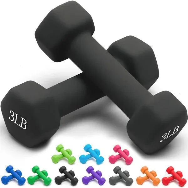 Portzon Weights Dumbbells 10 Colors Options Compatible with Set of 2 Neoprene Dumbbells Set,1-15 LB