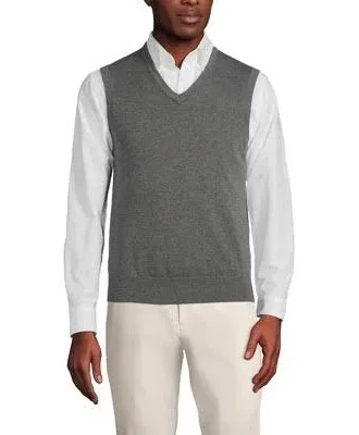 Lands' End Men's Fine Gauge Supima Cotton Sweater Vest