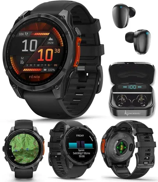 Garmin - fēnix 8 AMOLED Sapphire GPS Smartwatch 47mm Fiber-reinforced polymer - Carbon Gray DLC Titanium