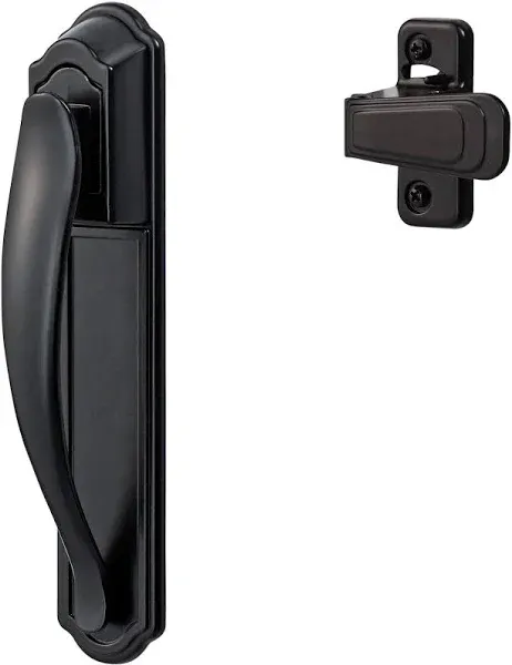 Door Handle for Storm and Screen Doors, Black (2-Piece Set)