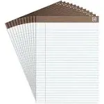 Staples Notepads 8.5&#034; x 11.75&#034; Wide White 50 Sh./Pad 12 Pads/PK TR58185/18590