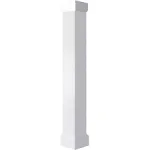 Ekena Millwork CC0606ENPMIMI 6"W x 6'H Premium Square Non-Tapered Smooth PVC Endura-Craft Column Wrap Kit, Mission Capital & Base