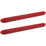 2pc OLS 15" 11 LED Red Trailer Light Bar Waterproof IP65 Dot Compliant Lens ID