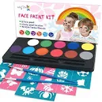 Professional Kids Face Painting Kit - 12 Non-Toxic Water-Based Colors