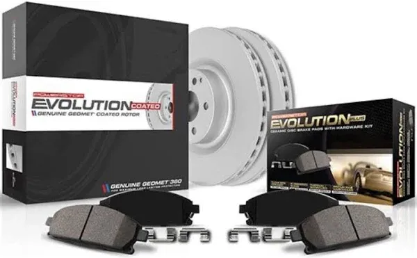 Power Stop Front and Rear CRK5871 Geomet Coated Brake Rotors and Pad Kit For ...