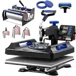 VEVOR Heat Press Machine 8 in 1 Combo Heat Press 15 x 15 inch Heat Transfer Machine 360-Degree Swing Away Digital Shirt Printing Multifunction