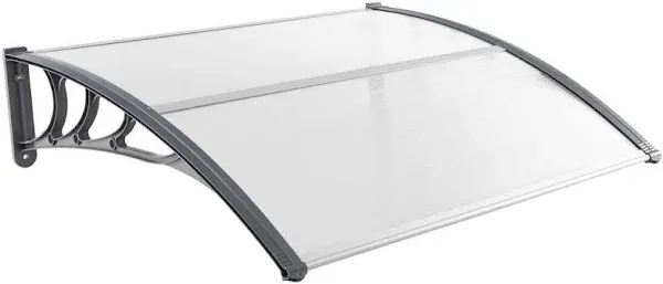 48 in. x 40 in. Polycarbonate Outdoor Front Door Window Awning Door Canopy Exterior