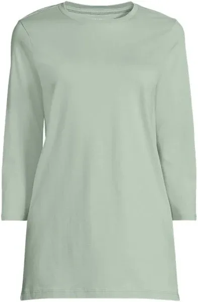 Lands' End Women's 3/4 Sleeve Supima Cotton Crewneck Tunic