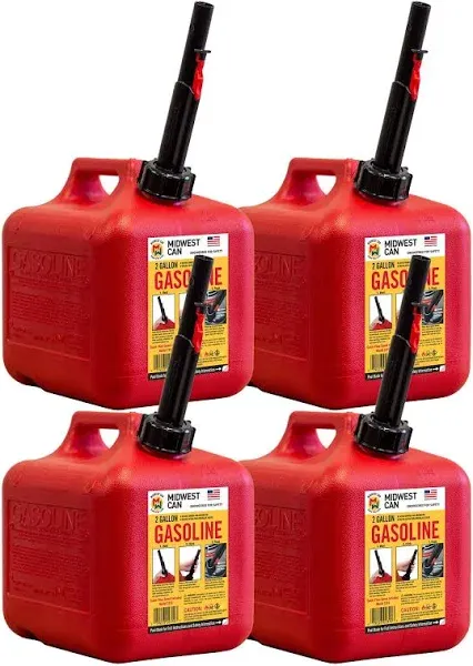 Flame Shield Gas Can,2 gal.,Self,Red,<wbr/>HDPE,9-3/4&#034; H 2310 Flame Shield 2310