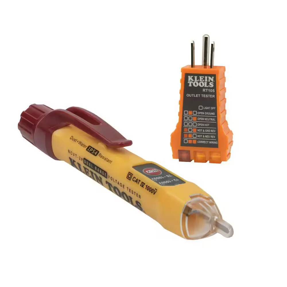 Klein Tools 12-Volt to 1000-Volt AV Dual Range Non-Contact Voltage Tester (2-Pack) M2O41525KIT