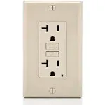 Leviton GFNT2-T 20A Slim GFCI 125V Receptacle Light Almond