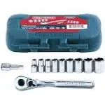 Craftsman Tools USA 34861 11pc Metric 1/4&#034; Drive Socket Ratchet Set Grey Box