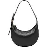 Fossil Harwell Crescent Bag, Black, Leather