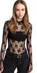 Free People Lady Lux Layering Top - Black S