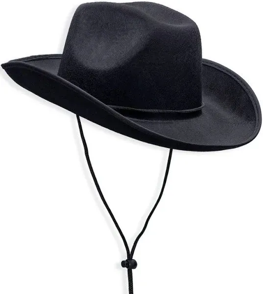 Spooktacular Creations Black Cowboy Hat, Wide Brim Western Cowboy Cowgirl Hat for Adults and Kids, Halloween Costume Accessory, Real Cowboys Costume