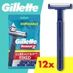 Gillette Sensor2 Disposable Razors, 12 ct