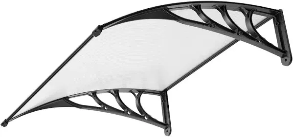 Polycarbonate Window Door Awning Canopy Transparent with Black Bracket 40 inch x 40 inch