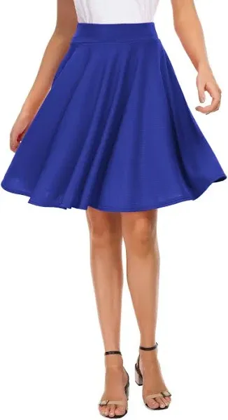 EXCHIC Women's Casual Stretchy Flared Mini Skater Skirt