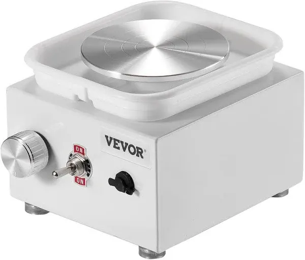 VEVOR Mini Pottery Wheel Mini Electric Ceramic Wheel Machine 320rpm White