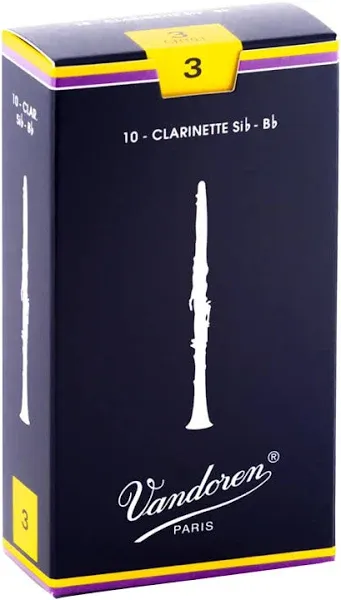 Vandoren CR103 Traditional Bb Clarinet Reeds - Strength 3 (Box of 10) | Reverb