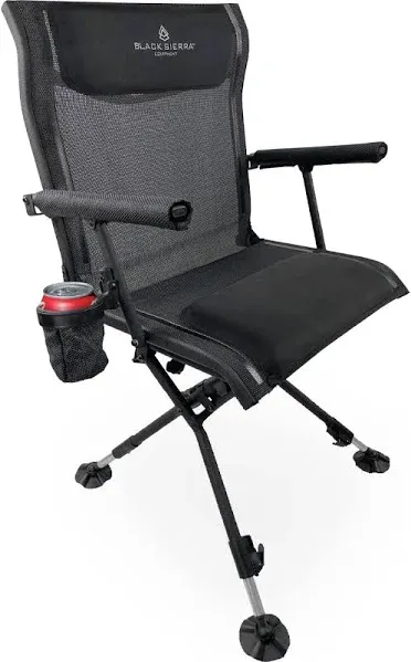 Sierra Heavy Duty Hunting Chair Supports 300 Lbs, XL 360° Silent Swivel Black