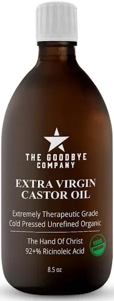 Extra Virgin Castor Oil - 8.5oz - 100% Pure Castor Oil Cold Pressed Unrefined...