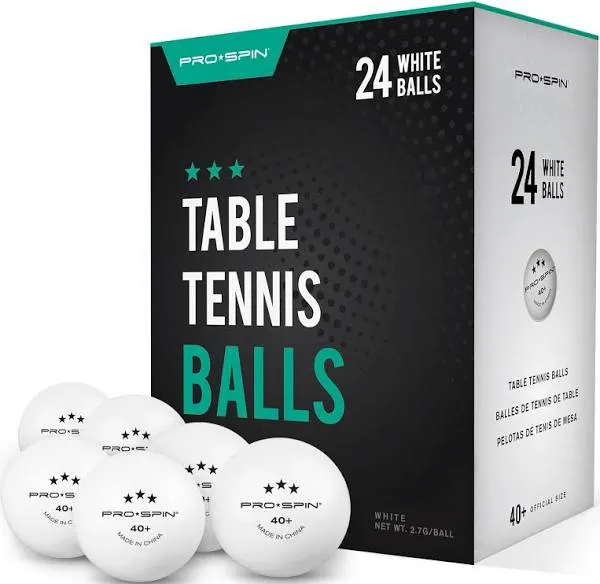 SPIN Ping Pong Balls - White 3-Star Training Table Tennis Balls (Pack of 60) ...