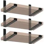 6 Pack - 11.25&#034;L x 6&#034;H x 1.5&#034;W J Lip Shelf Brackets Rustic Farmhouse Iron Wal...