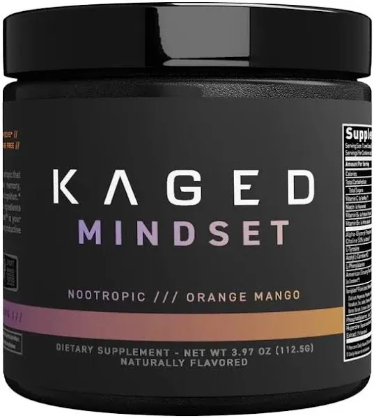 KAGED MINDSET ORANGE MANGO CAFFEINE FREE- 30 Serving FREE SHIPPING