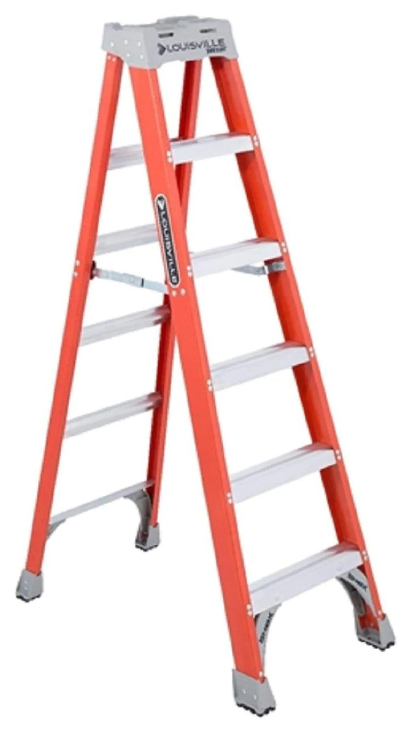 Louisville Ladder 6 Foot Fiberglass Cross Step Ladder With 300 Lb. Capacity, Red