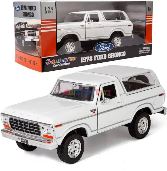 1978 Bronco 1:24 Diecast Model Car White SUV SUT Truck Motormax 79370