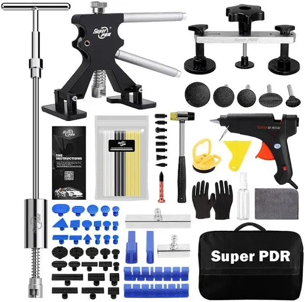 Super PDR Paintless Dent Removal Tools, Dent Repair Kit, Dent Puller Kit for Complete Auto Dent Repair Toolset, Fixing Dents Caused by Hail or