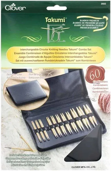 Clover Takumi Combo - Interchangeabl<wbr/>e Circular Knitting Needles Set NEW #3683