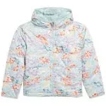 The North Face Kids' Girls' Reversible Shasta Full Zip Hooded Jacket, Muted Pine Folk Floral Tossed Print / 5