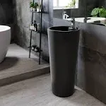 Monaco Circular Basin Pedestal Sink, Matte Black