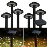 Sunco 6 Pack 2W LED Square Solar Pathway Walkway Driveway Backyard Patio Gard...