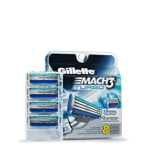 Gillette Mach3 Turbo 10 Cartridge Razor Refills Lot