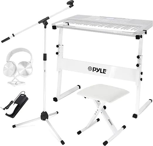 Pyle Heavy-Duty Keyboard Accessories-In<wbr/>cludes Z Shape Keyboard Stand, Headset