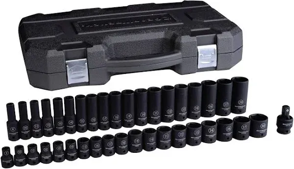 Gearwrench 84948N 39 Pc. 1/2" Drive 6 Point Standard & Deep Impact Metric Socket Set