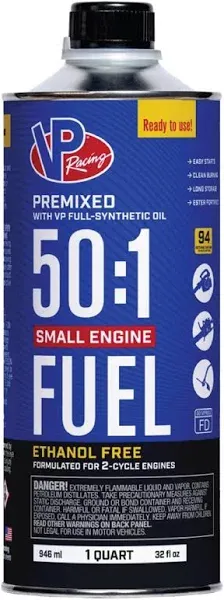 VP Racing Fuels 50:1 Premixed 2-Cycle Small Engine Fuel 6235