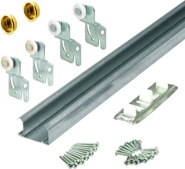 Galvanized Silver Steel By-Pass Door Hardware Set 1 pk Fast delivery