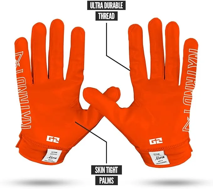 Nxtrnd G2 Football Gloves, Men's Ultra Sticky Elite Receiver Gloves