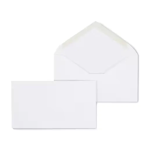 Staples Gummed #6 Business Envelopes, 3 5/8" x 6 1/2", White, 500/Box (187005N)