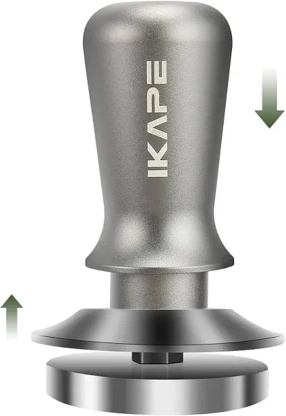 IKAPE 53.3mm Espresso Tamper, Premium Barista Coffee Tamper with Calibrated Spring Loaded, 100% Flat Stainless Steel Base Tamper Fits for Breville