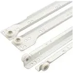 Prime-Line R 7210 Drawer Slide Kit – Replace Drawer Track Hardware – Self-Closing Design –Fits Most Bottom/ Side-Mounted Drawer Systems –15-3/4 In. Steel Tracks, Plastic Wheels, White (1 Pair)