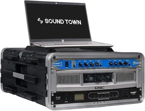 Sound Town Lightweight 4U PA DJ Rack/Road Case with ABS Construction, 19” 