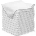 USANOOKS Microfiber Cleaning Cloth - White - 12pcs (12.5x12.5 inch) High Performance - 1200 Washes, Ultra Absorbent Car Towel Traps Grime & Liquid